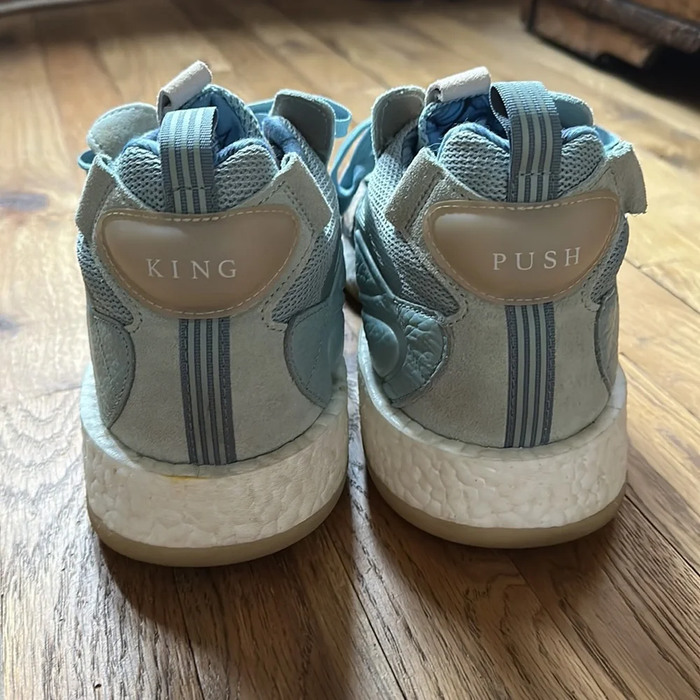 Mens Adidas Zone Boost Pusha T King Push Baby Blue Sneakers - Picture 4 of 4